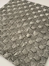 Bed Bath & Beyond Gray Velvet Throw Pillow Cover Sham 22x22 Tufted 3D