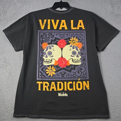MODELO Beer SHIRT Mens Large L Black CERVEZA CASUAL Brew Mexican Lager Logo NWT