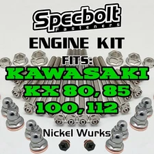 NICKEL KX80 KX85 KX100 KX112 Engine Rebuild Bolt Kit Kawasaki KX Specbolt WURKS