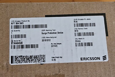NFT 304 59/3 Ericsson Surge Protection Device Zhong Hi ZGZD4-40-60KT NOS VH10 