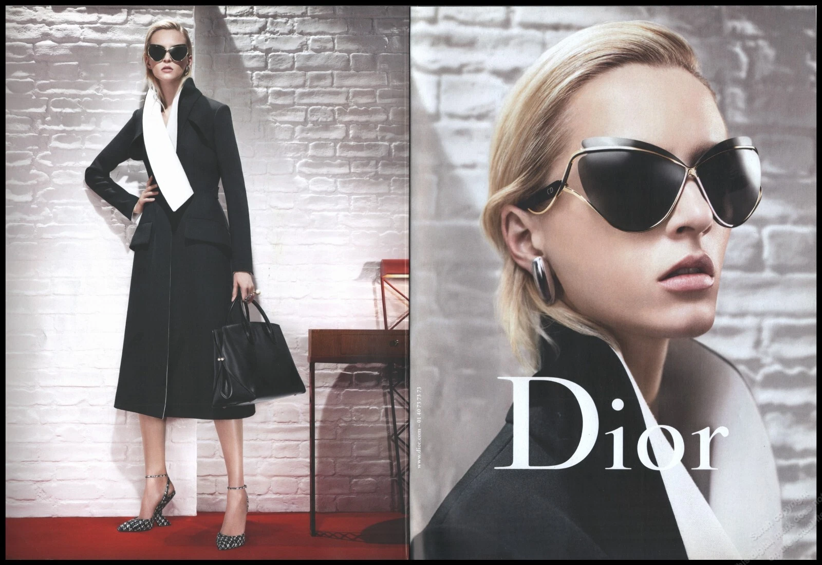 Talons hauts Dior magazine imprimé publicité femme mode jambes longues chaussures blonde 2013 2pg
