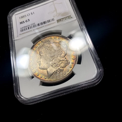 1885 O Morgan Silver Dollar $1 NGC MS63 Old Uncirculated BU Nice Color Toning++