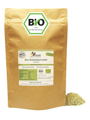 Bio Kürbiskernmehl 1000g teilentölt aus deutschem Anbau von my-mosaik