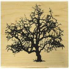 Inkadinkado Haunted Tree Red Rubber Wood Stamp 60-01327 Halloween Spooky 3" x 3"