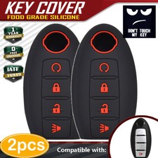 2x Silicone Smart Key Fob Cover Case For 4 Button Remote Nissan Rogue Frontier