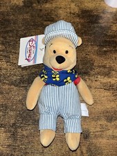 Disney Winnie The Pooh Choo Choo Pooh 8" Bean Bag Vintage 2000 w/tags
