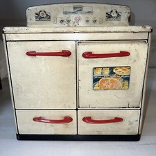 Vintage 1950's Tin Metal TOY STOVE Range 10  high x 9  wide