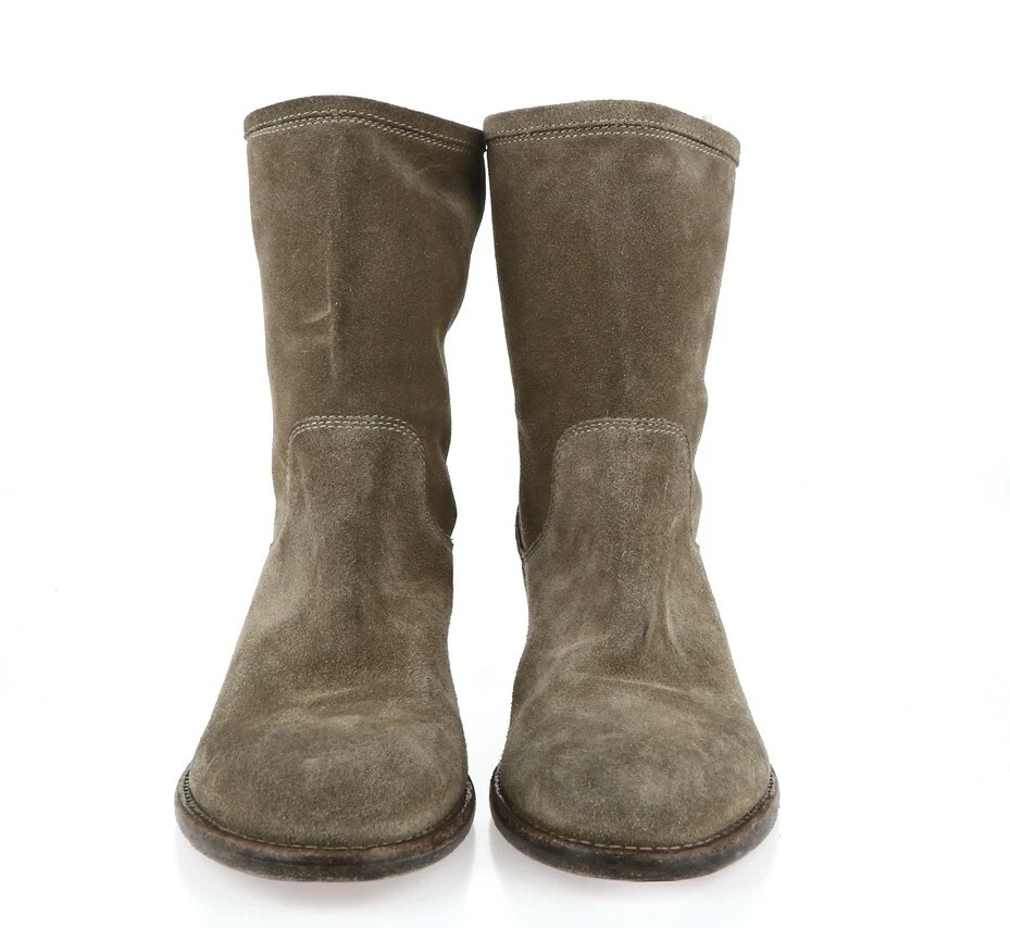 Mujer AGL Taupe Gamuza Pull on Botas Cortas Zapatos Talla 36 Foto 3 de 4