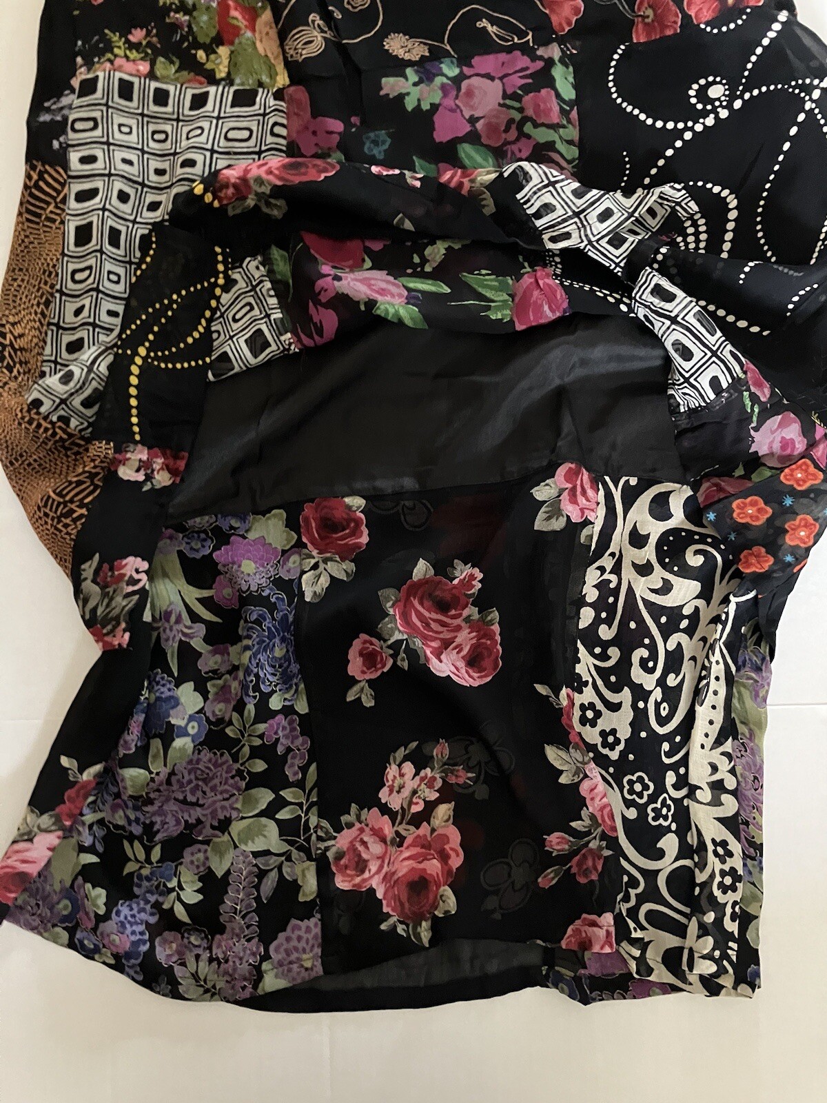 Sacred Threads Georgette Floral Patchwork Long Sk… - image 6