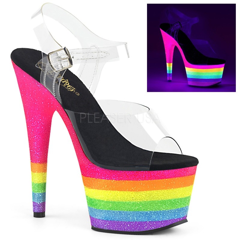 Pleaser Plateau Sandaletten ADORE-708UVRB mehrfarbig Pleaser Plateau Sandaletten mehrfarbig ADORE-708UVRB mehrfarbig Sandaletten 597d4d