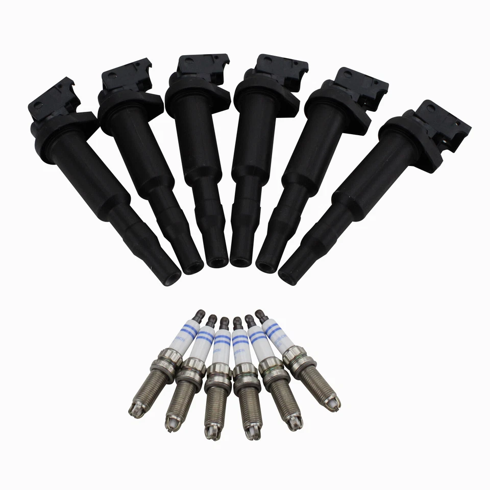 NUEVO Kit de bobinas de encendido con conectores y bujías Bosch para BMW E82 135i 335i Foto 2 de 3