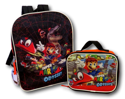 mario brothers backpack and lunchbox