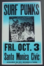 SURF PUNKS AT SANTA MONICA CIVIC  -  ORIGINAL VINTAGE CONCERT PROMOTION POSTER