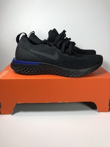 nike epic react flyknit black racer blue