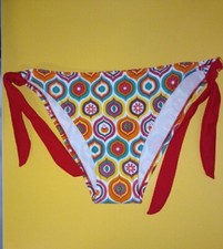 Donna's Hipster Women's Bikini Bottoms Size 14 Bright Multicoloured Ties 