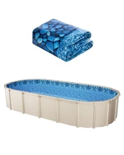 Oval Pool Liner 18x33ft Unibead Style Pool Liner 52in Wall Height Durable