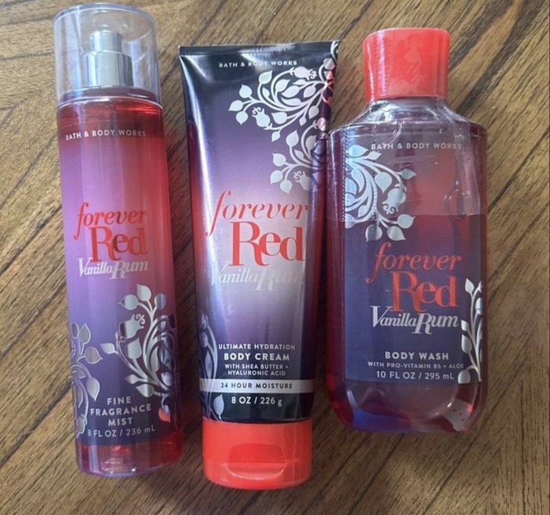 New Bath And Body Works Forever Red Vanilla Rum DISCONTINUED SCENT Set