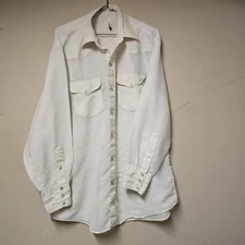 16 Pearl Snap Buttons – White Western Shirt (For Parts / Repair / Crafts)