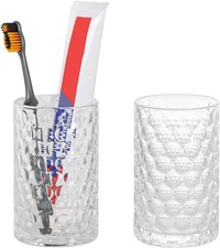 Bathroom Toothbrush Holder Set, 11oz Clear Glass Toothbrush Holder and Bathroom