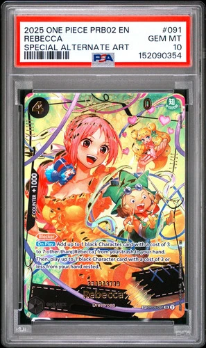 2025 One Piece Prb02 The Best Rebecca Special Alternate Art PSA 10 #091 OP05-091