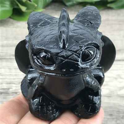 Obsidian Kristall Drachen