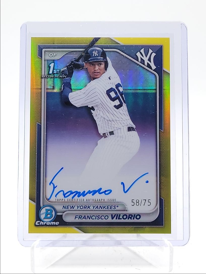 FRANCISCO VILORIO 2024 BOWMAN CHROME 1ST YELLOW REFRACTOR AUTO /75 Q4060