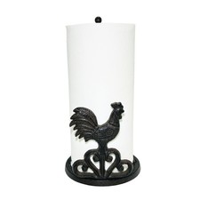 Rustic Elegance Cast Iron Rooster Towel Holder - Freestanding 12" Kitchen Cou...