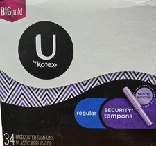 U By Kotex Security Tampons Regular 34 Count Unscented
