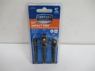 Century 68584, 1/4'' Hex Shank Impact Socket Adapter Set 1/4'', 3/8'', 1/2''