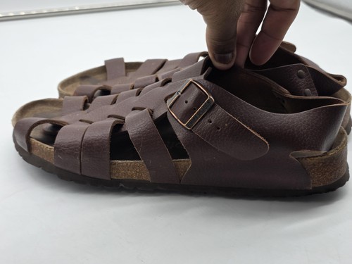Papillio Sandals Shoes Mens Size 10 Brown ZADAR Leather Fisherman Buckle Damage - Picture 4 of 11