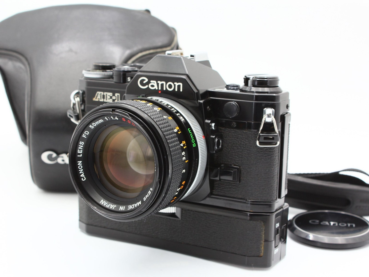 Exc+4] Canon AE-1 SLR Film Power Winder A FD 50mm f/1.4 S.S.C.