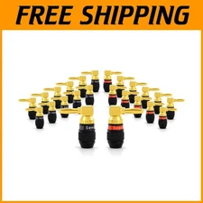 Deadbolt Right-Angle Speaker Plugs, Gold Plated, 12 Pairs