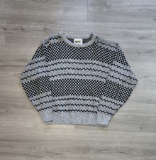 Vintage 80s Le Tigre Sweater Acrylic Knit Checkered Men's Size Large Made in USA