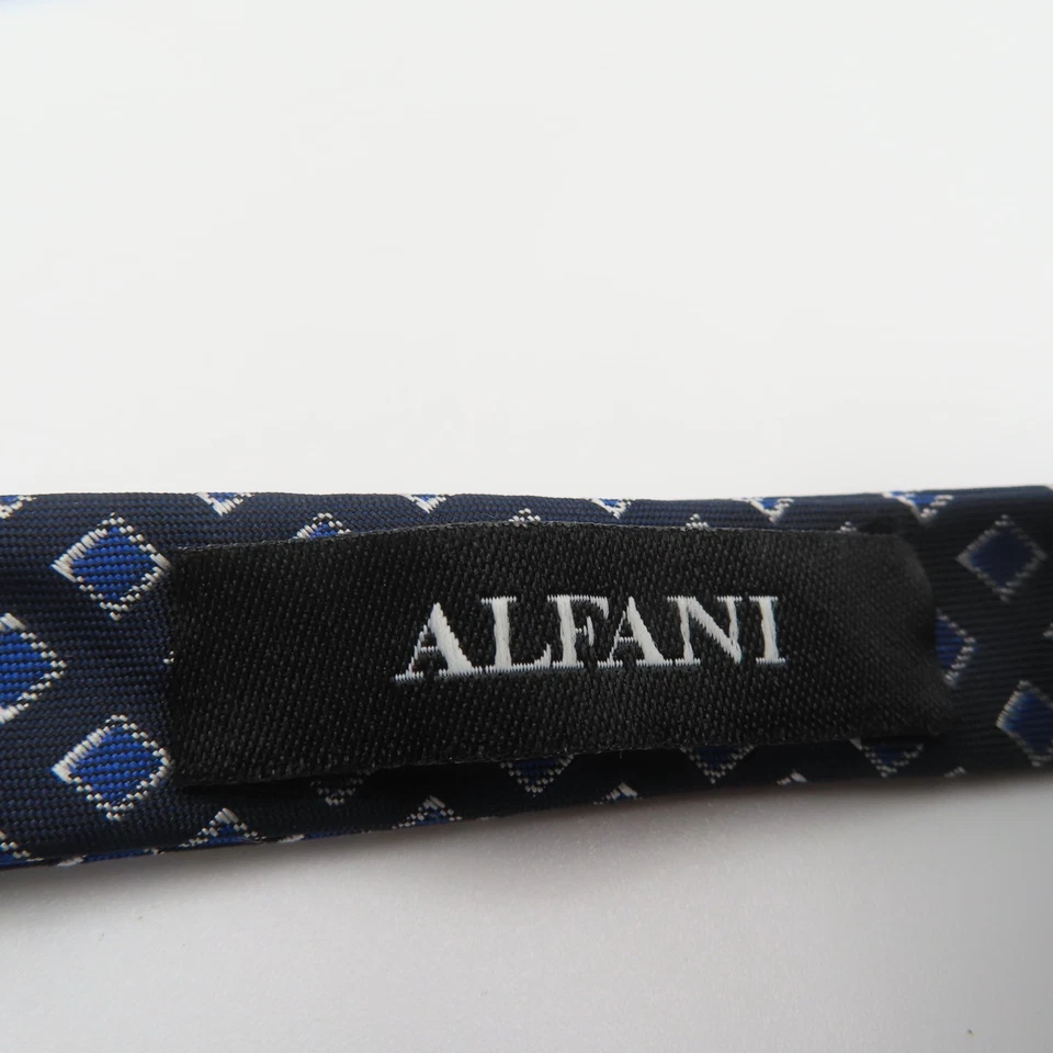 Alfani 领结蓝色黑色格子 2.5 英寸宽预绑正式燕尾服聚酯纤维 — 第 3/4 张图片