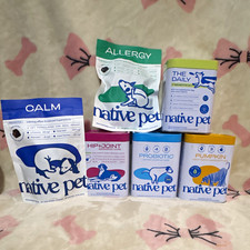 Native Pet Lot of 6 vitamins, probiotics, pumpkin, hip joint, and calming chews