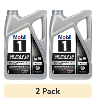 (2 pack) Mobil 1 Advanced Full Synthetic Motor Oil 5W-30, 5 Quart