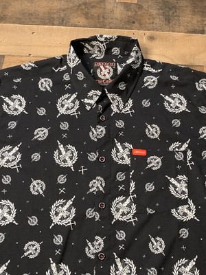Dixxon Shirt Mens XL Black The Candle Stretch Party Wear Preppy Biker Riding