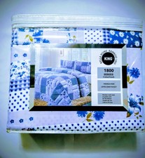 Mrs Bella Home King Bamboo Sheet Set 1800 Series Grey Pink Rose Floral 4 Piece