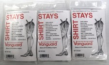 VANGUARD Black Shirt Stays - 3 Packs of 4 Each (12 Total) - NEW