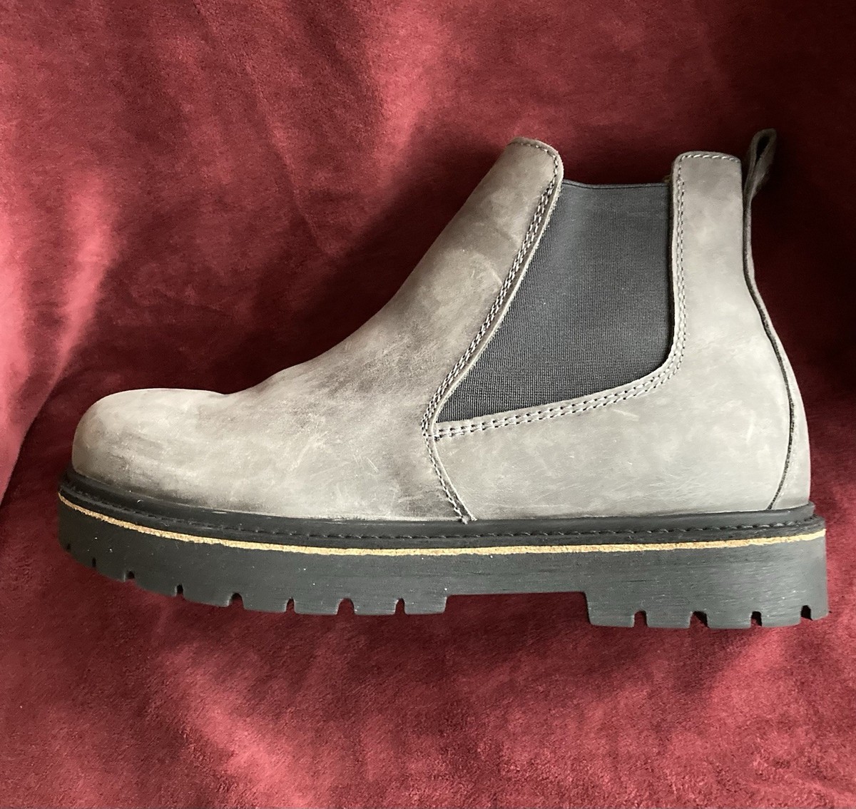 BIRKENSTOCK Stalon Nubuck Leather Chelsea Gray Boots Sz 37 
