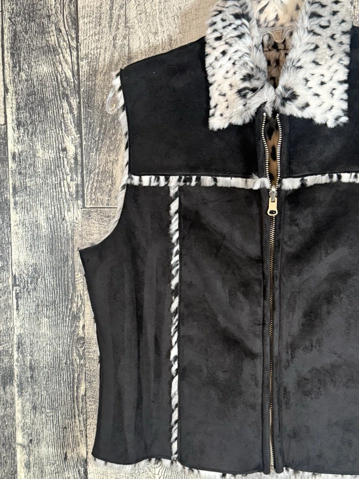 NWT Lisa International Black / Leopard Print Reversible Best Size Petite Large - Image 2 of 4