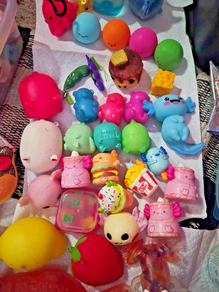 Juguetes blandos misteriosos usados al azar, TABA, mochi, azúcar, masa, limo, 10 piezas Foto 4 de 4