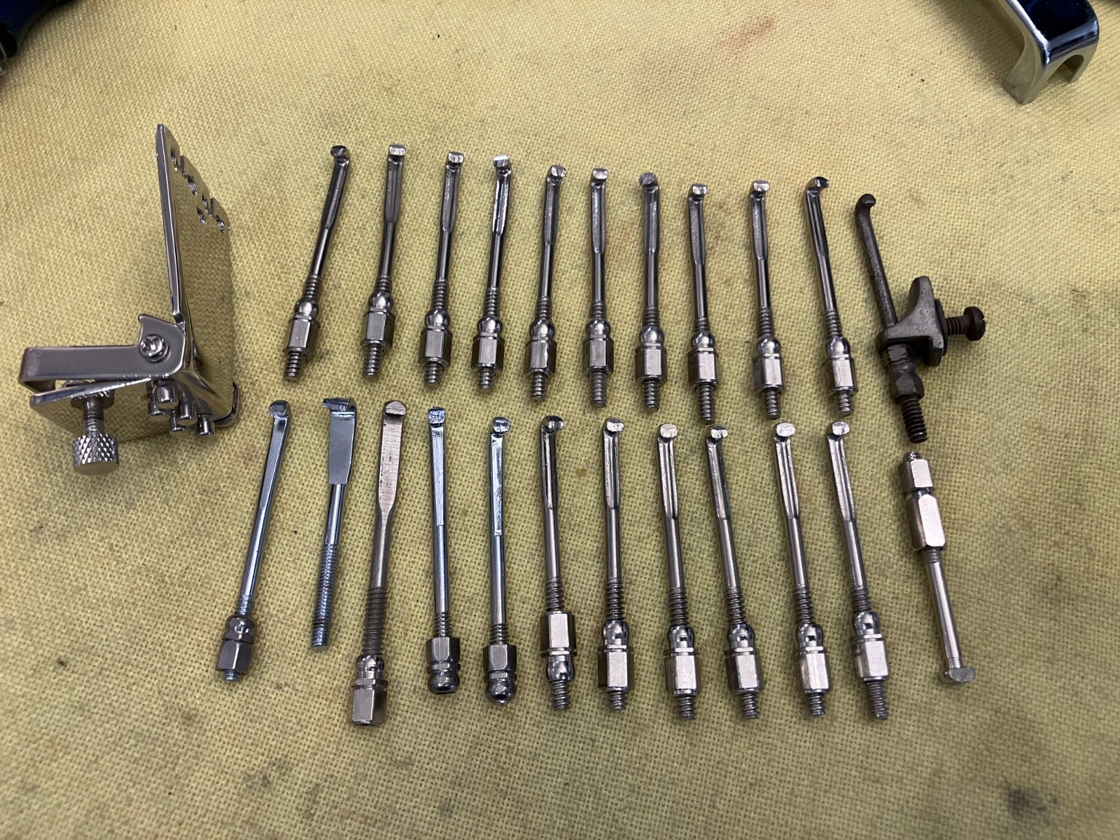23 Vintage Misc. Banjo Flat Hooks & Nuts Tail Piece Parts Project Luthier