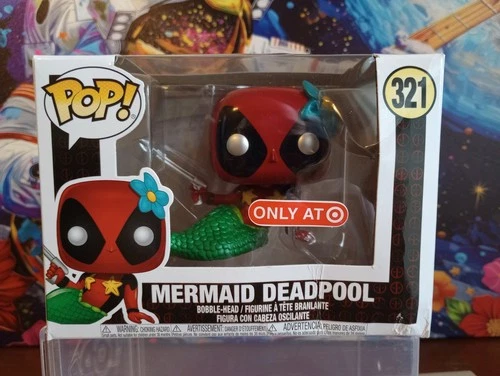 Funko Pop: Marvel Mermaid Deadpool #321 (METALLIC) Target Excl *DAMAGED BOX*