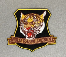 GORGEOUS AND RARE POLO RALPH LAUREN TIGER EMBROIDERED IRON-ON PATCH...