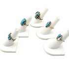 Southwest Sterling Turquoise Rope Twist Feather 5.5-8.5 Rings Lot of 5 #S5650-3 — photo 2