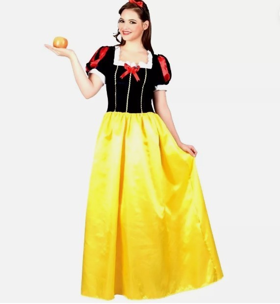 Adult SNOW WHITE PRINCESS Fairytale Fancy Dress Costume Book Week Ladies Medium