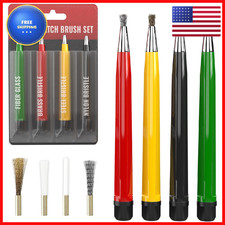 Pixiss Scratch Brush Pen Set Replacement Tips Fiberglass Steel Brass Nylon