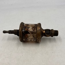 VINTAGE BRASS GLASS OILER LUBRICATOR *CRACKED GLASS*