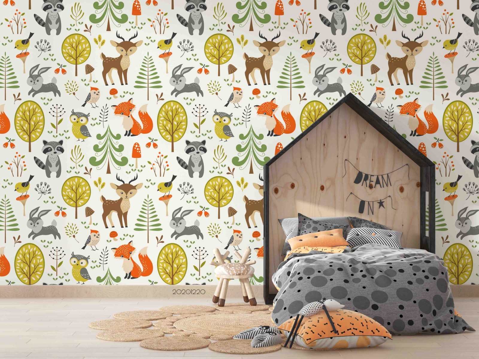 3D Animal Plant Cartoon Pattern Wall Murals Wallpaper Murals Wall Sticker